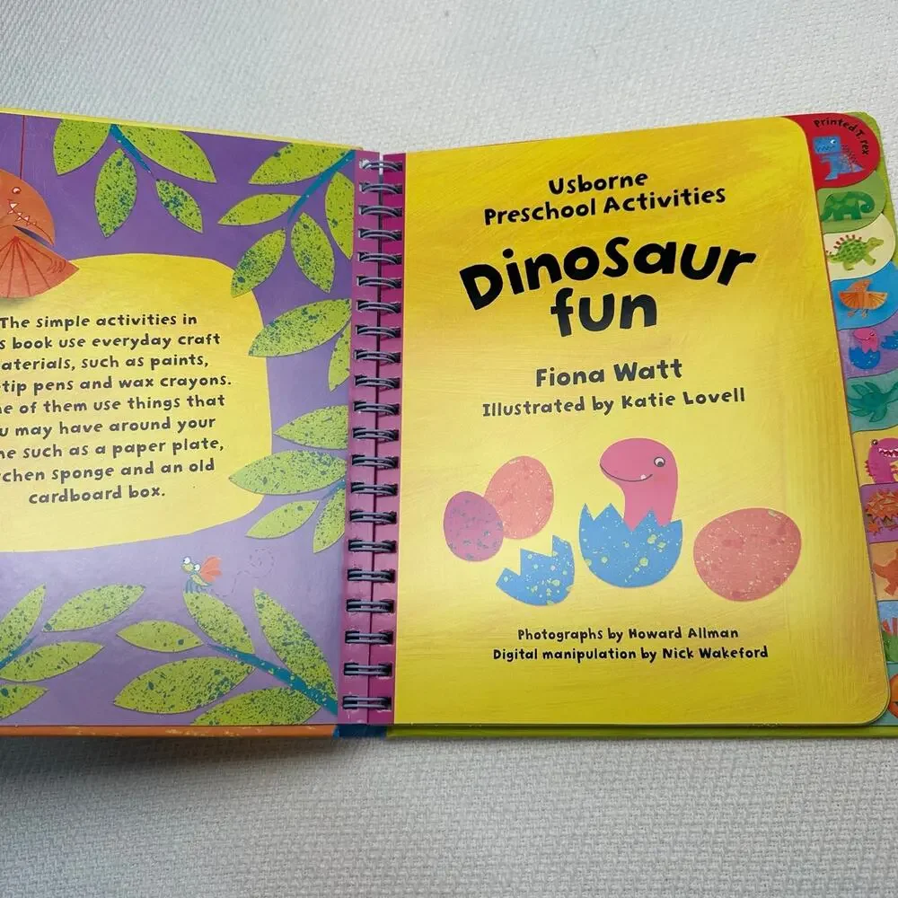 Usbourne dinosaur fun spiral bound book